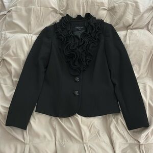 Tribal Black Ruffled Blazer